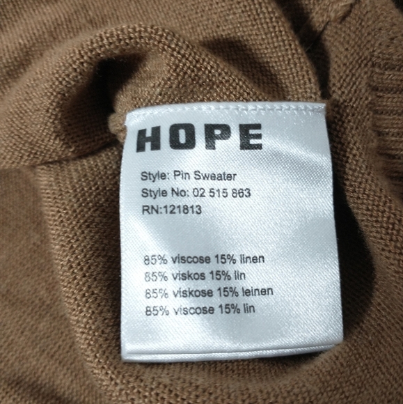 Hope Stockholm Pin Sweater, unisex XL/42 oversized minimalist linen blend - Picture 9 of 12